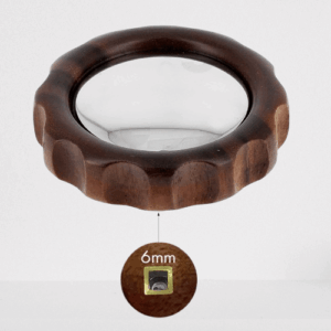 WALNUT VALVE KNOB WITH BRASS CHROME PLUG 6X6