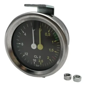 FRACINO STYLE PRESSURE GAUGE DUAL - HORIZONTAL