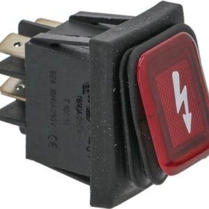 PUSH-BUTTON BIPOLAR RED 16A 250V Water Resistant